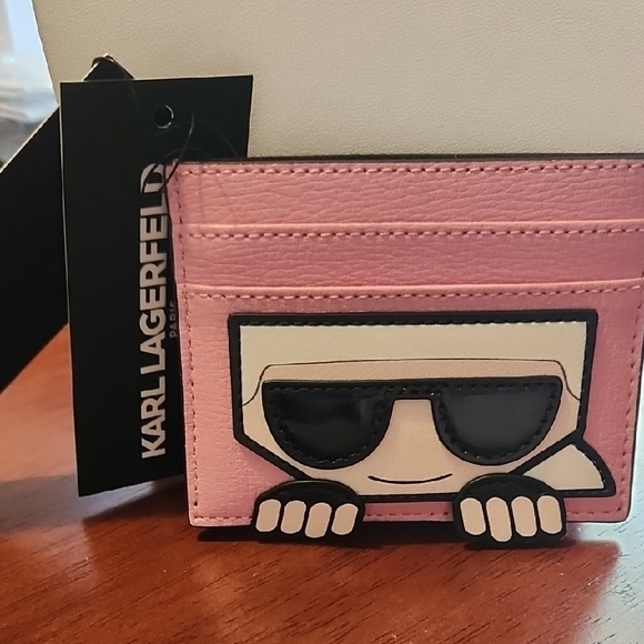 Karl Lagerfeld Handbags - Karl Lagerfeld Pink Card Holder with Cartoon Design